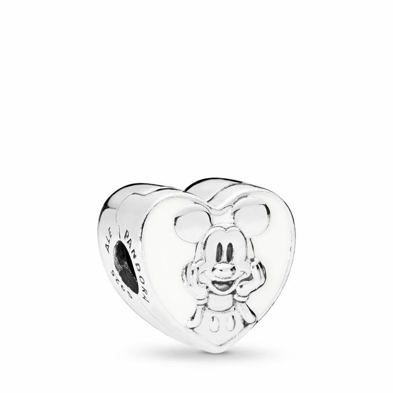 Pandora Disney Vintage Mickey Clip Ireland - Sterling Silver/Enamel/White - 743592UPH